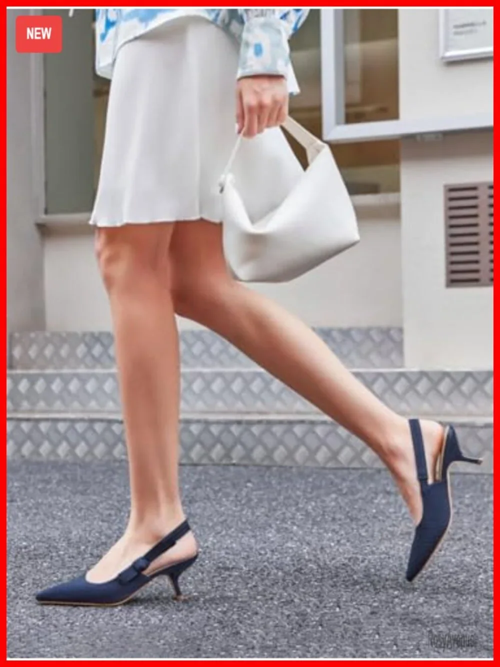 Women's Slingback Kitten Heels Closed Pointed Toe Bowknot Knitted Slip On Work